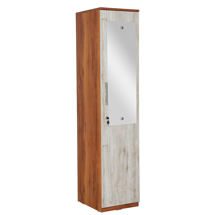 Stylaire 1 Door Wardrobe (Natural Teak & Russian White)-2