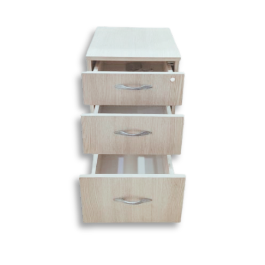 Pedestal 3 Drawers In Natural Oak Finish 