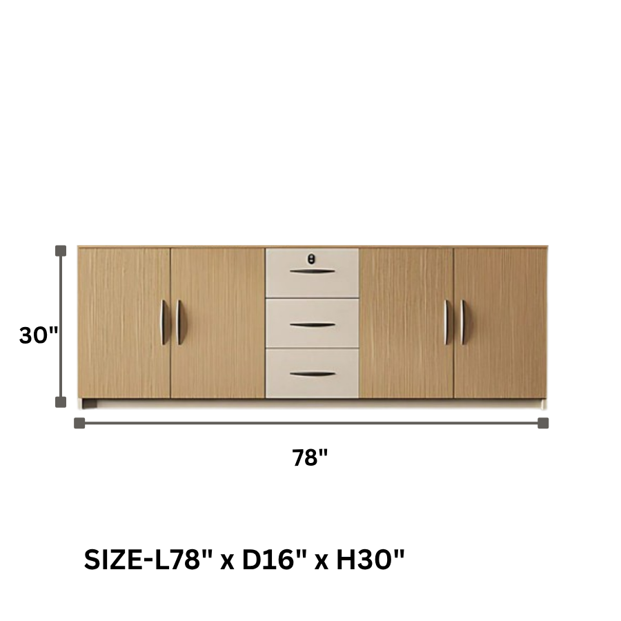 Low-profile filing cabinets with 4 Doors & 3 Drawers 78