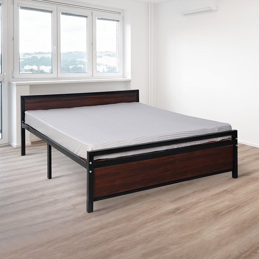 Berlin  Wood & Iron  King Size without Storage Bed Natural  (72*78 inch)